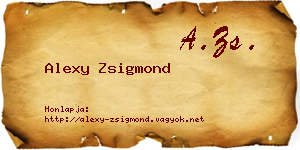 Alexy Zsigmond névjegykártya