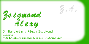 zsigmond alexy business card